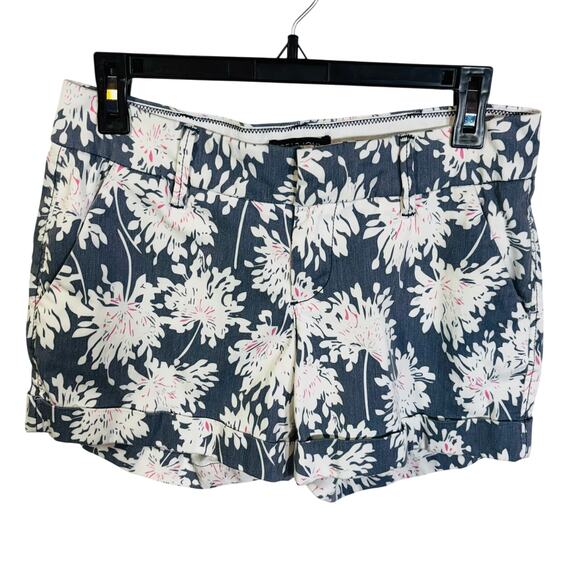 Dear John Pants - Dear John Finnegan Printed Cuffed Shorts Floral Light Blue White Women's Size 29